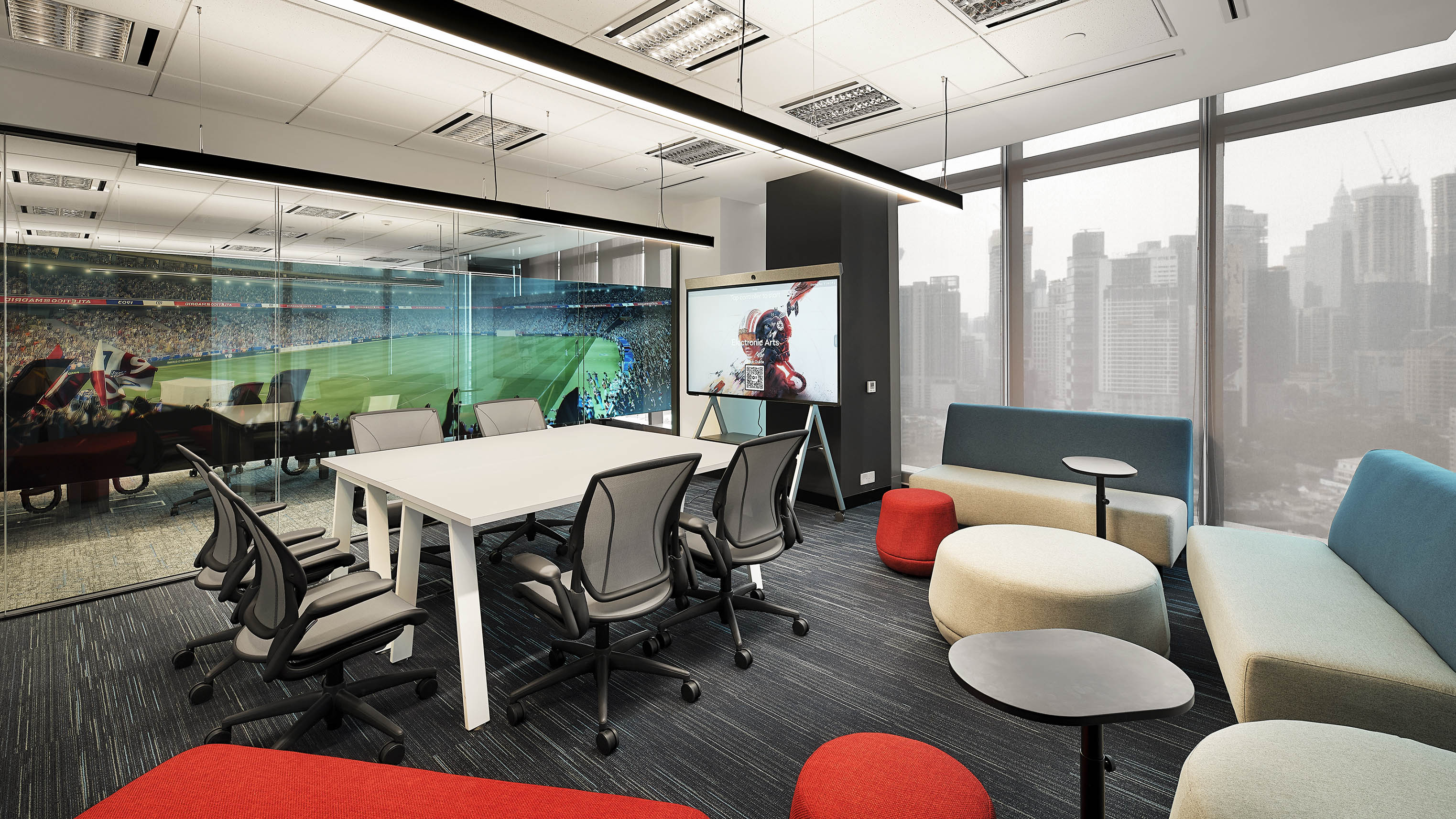 EA Sports - X-Series Double-glazed Partitions, Studio Single-glazed Door